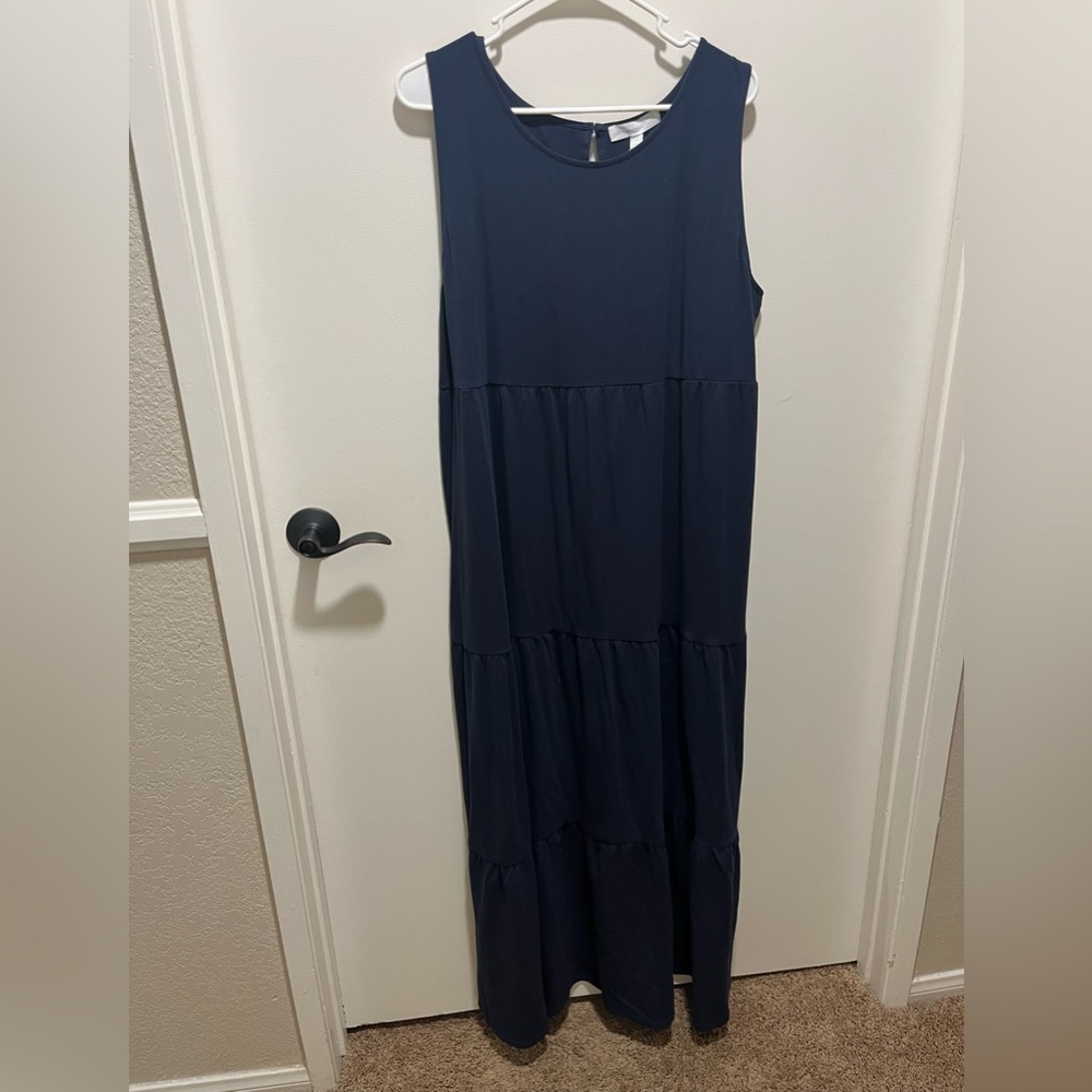 Sleeveless Navy Maxi Dress